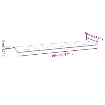 Gartenbank-Auflage Türkis 200x50x3 cm Stoff