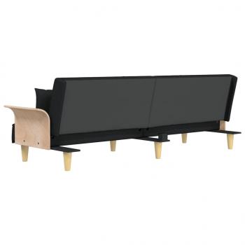 Schlafsofa mit Armlehnen Schwarz Stoff