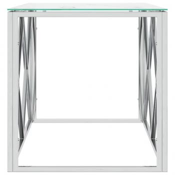 Couchtisch 110x45x45 cm Edelstahl und Glas