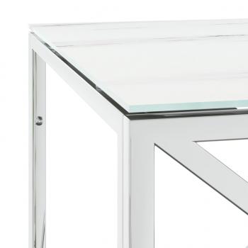 Couchtisch 110x45x45 cm Edelstahl und Glas