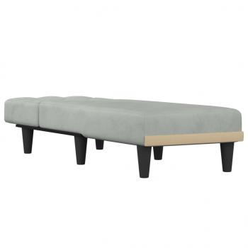 Chaiselongue Hellgrau Samt