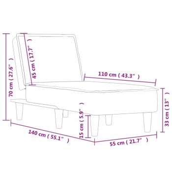 Chaiselongue Dunkelgrau Stoff