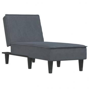 Chaiselongue Dunkelgrau Samt