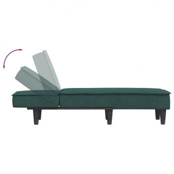 Chaiselongue Dunkelgrün Samt