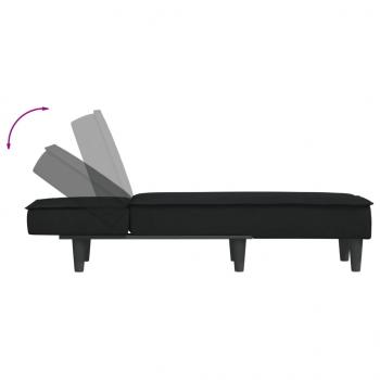 Chaiselongue Schwarz Samt