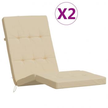 Liegestuhl-Auflagen 2 Stk. Beige Oxford-Gewebe