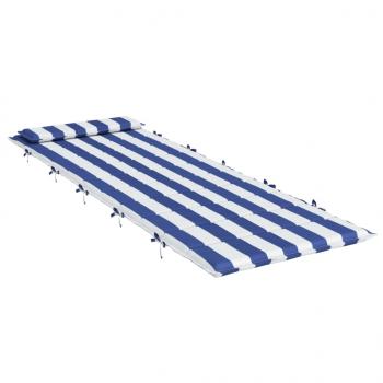 Sonnenliegen-Auflage Blau&Weiß Gestreift 180x60x3 Oxford-Gewebe