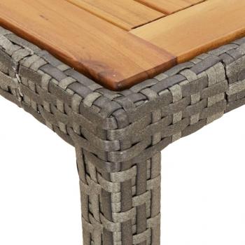 5-tlg. Garten-Essgruppe mit Kissen Grau Poly Rattan