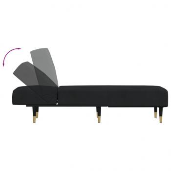 Chaiselongue Schwarz Samt