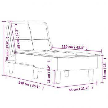 Chaiselongue Dunkelgrau Stoff