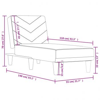 Chaiselongue Hellgrau Stoff