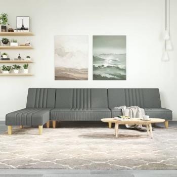 ARDEBO.de - Schlafsofa in L-Form Dunkelgrau 255x140x70 cm Stoff