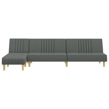 Schlafsofa in L-Form Dunkelgrau 255x140x70 cm Stoff