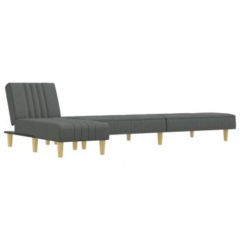 Schlafsofa in L-Form Dunkelgrau 255x140x70 cm Stoff