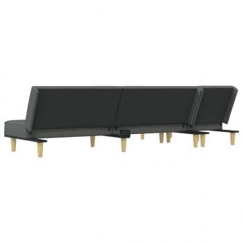 Schlafsofa in L-Form Dunkelgrau 255x140x70 cm Stoff