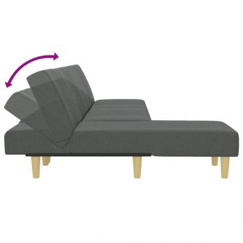 Schlafsofa in L-Form Dunkelgrau 255x140x70 cm Stoff