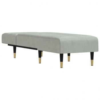 Chaiselongue Hellgrau Samt