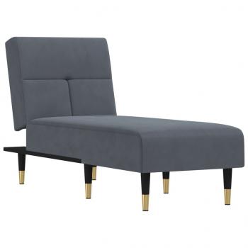 Chaiselongue Dunkelgrau Samt