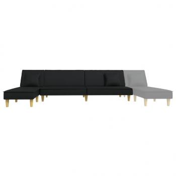 Schlafsofa in L-Form Schwarz 255x140x70 cm Stoff