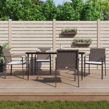 ARDEBO.de - Gartenstühle mit Kissen 4 Stk. Braun 56x59x84 cm Poly Rattan