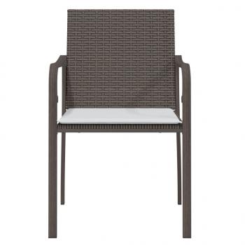 Gartenstühle mit Kissen 4 Stk. Braun 56x59x84 cm Poly Rattan