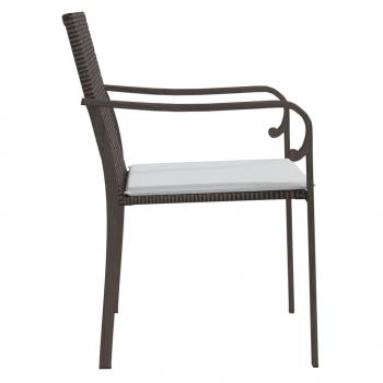 Gartenstühle mit Kissen 4 Stk. Braun 56x59x84 cm Poly Rattan