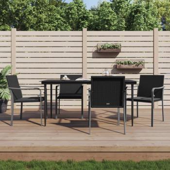 ARDEBO.de - Gartenstühle mit Kissen 4 Stk. Schwarz 56x59x84 cm Poly Rattan