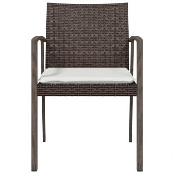 Gartenstühle mit Kissen 6 Stk. Braun 56,5x57x83 cm Poly Rattan