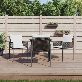 ARDEBO.de - Gartenstühle mit Kissen 4 Stk. Braun 54x61x83 cm Poly Rattan