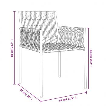 Gartenstühle mit Kissen 4 Stk. Braun 54x61x83 cm Poly Rattan