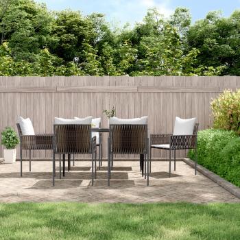 ARDEBO.de - Gartenstühle mit Kissen 6 Stk. Braun 54x61x83 cm Poly Rattan