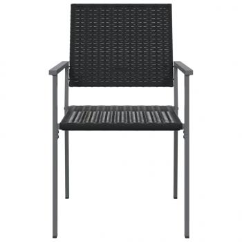 Gartenstühle 6 Stk. Schwarz 54x62,5x89 cm Poly Rattan