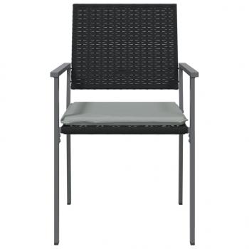 Gartenstühle mit Kissen 6 Stk. Schwarz 54x62,5x89cm Poly Rattan