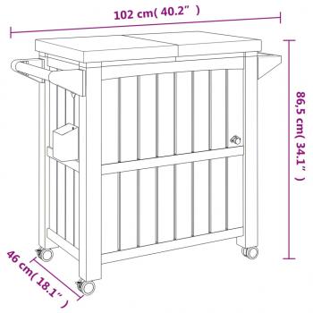 3-in-1 Servierwagen Schwarz Polypropylen