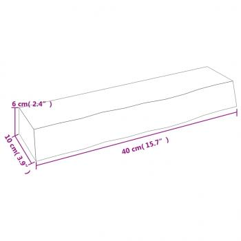 Wandregal 40x10x6 cm Massivholz Eiche Unbehandelt