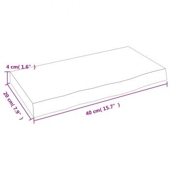 Wandregal 40x20x4 cm Massivholz Eiche Unbehandelt