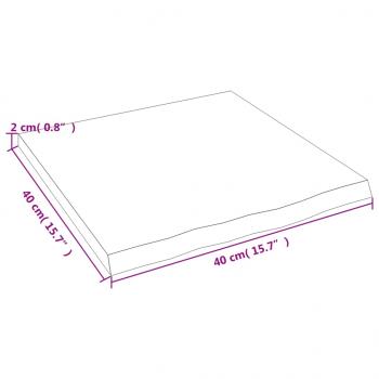 Wandregal 40x40x2 cm Massivholz Eiche Unbehandelt