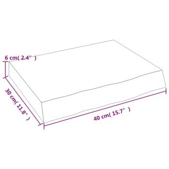 Wandregal 40x30x(2-6) cm Massivholz Eiche Unbehandelt