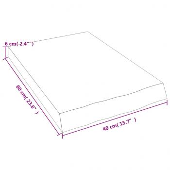 Wandregal 40x60x(2-6) cm Massivholz Eiche Unbehandelt