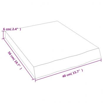 Wandregal 40x50x(2-6) cm Massivholz Eiche Unbehandelt