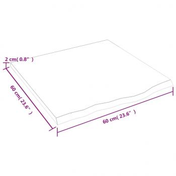 Wandregal 60x60x2 cm Massivholz Eiche Unbehandelt