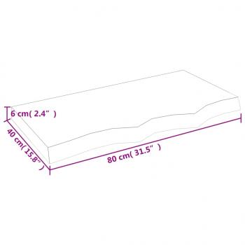 Wandregal 80x40x(2-6) cm Massivholz Eiche Unbehandelt