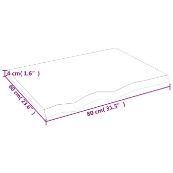 Wandregal 80x60x(2-4) cm Massivholz Eiche Unbehandelt