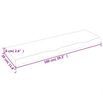 Wandregal 100x30x(2-6) cm Massivholz Eiche Unbehandelt