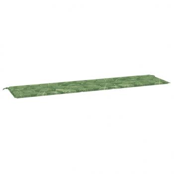 Gartenbank-Auflage Blattmuster 200x50x3 cm Stoff