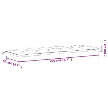 Gartenbank-Auflage Mehrfarbig 200x50x7 cm Stoff