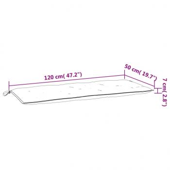 Gartenbank-Auflage Mehrfarbig 120x50x7 cm Stoff