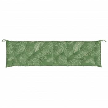 Gartenbank-Auflagen 2 Stk. Blattmuster 200x50x7 cm Stoff