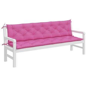 Gartenbank-Auflagen 2 Stk. Rosa 200x50x7 cm Stoff