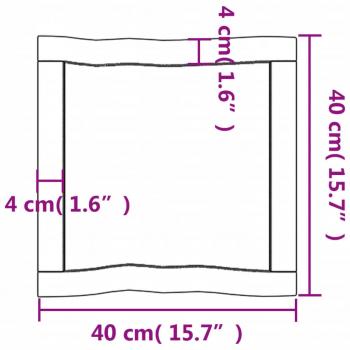 Tischplatte 40x40x(2-6) cm Massivholz Unbehandelt Baumkante